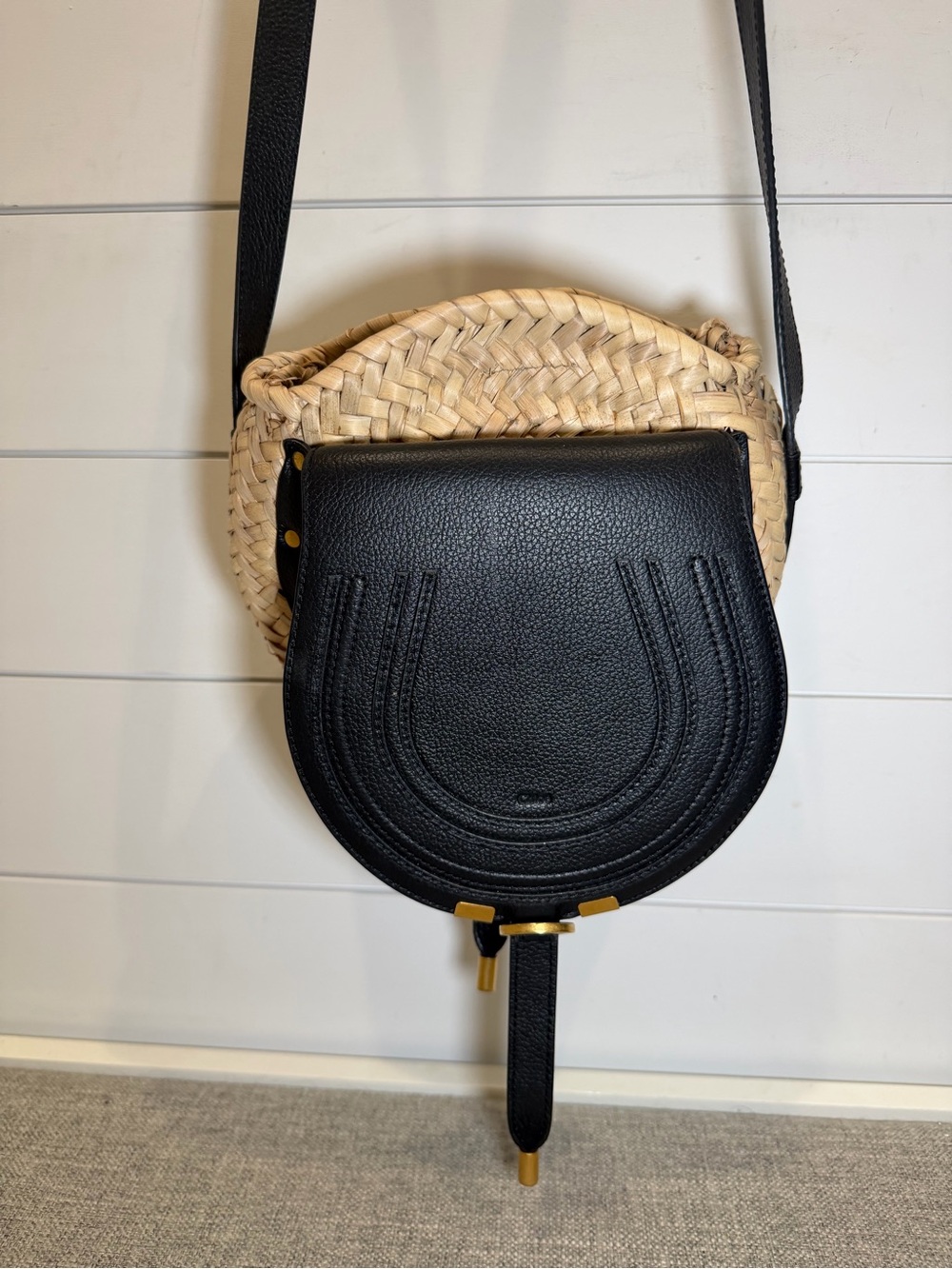 CHLOE Black Rattan Marcie Crossbody!